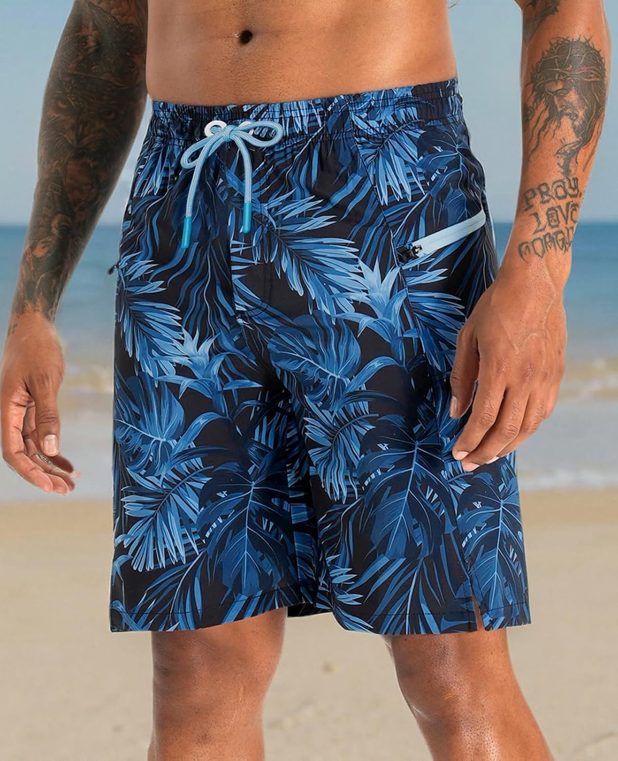 Thumbnail 6 de APTRO 2 in 1 Men's Swim Trunks 9" with Zipper Pockets — 2-in-1 Board Short Style