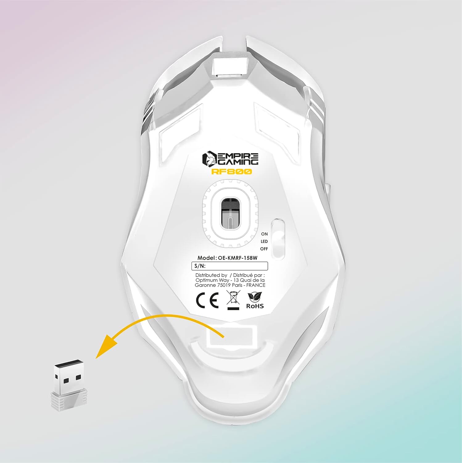 Thumbnail 3 de Empire Gaming Armor RF800 Wireless Gaming-Set (2,4 GHz) mit QWERTZ-Tastatur, RGB-Maus (4.800 DPI) & Mauspad – Weiß