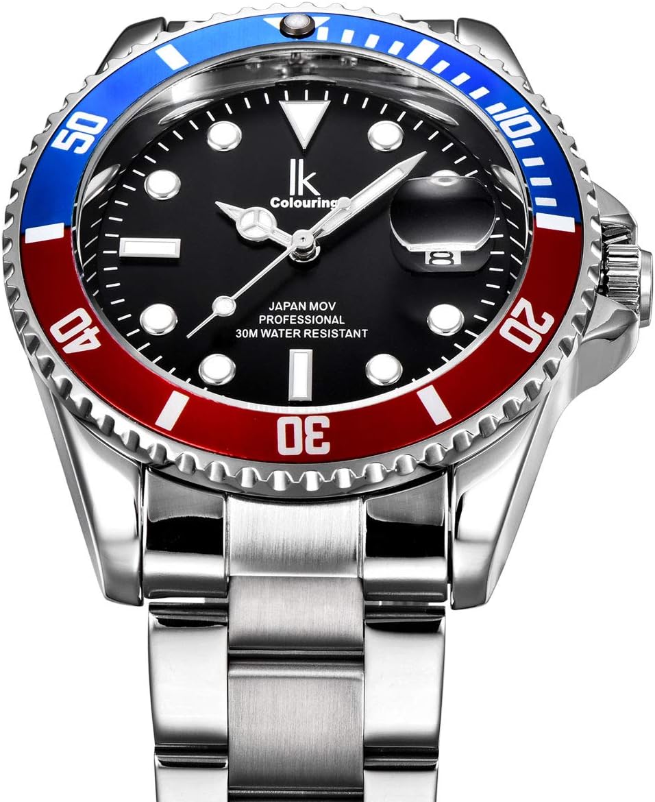 Detalle de Alienwork IK Montre Montre-Bracelet Homme/Femme – Calendrier et Bracelet Métal