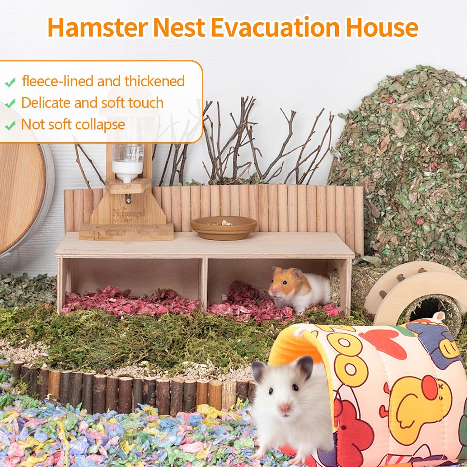 Detalle de 2-Pack Guinea Pig Bed and Hideout (19x18 cm) – Warm, Washable Small Animal House