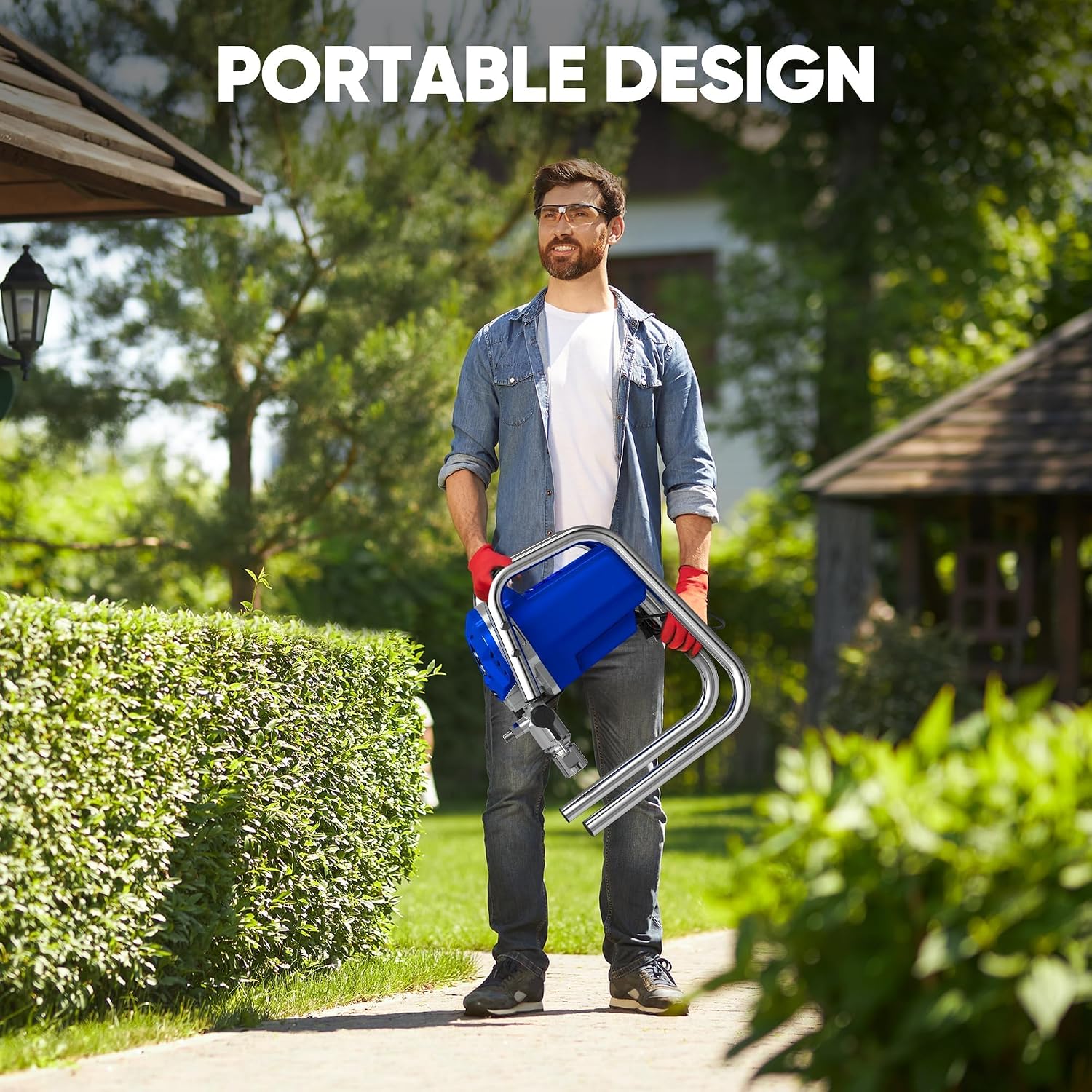 Detalle de POXURIO Ps-1g Airless Paint Sprayer, 1200W, Adjustable Pressure up to 3300 PSI