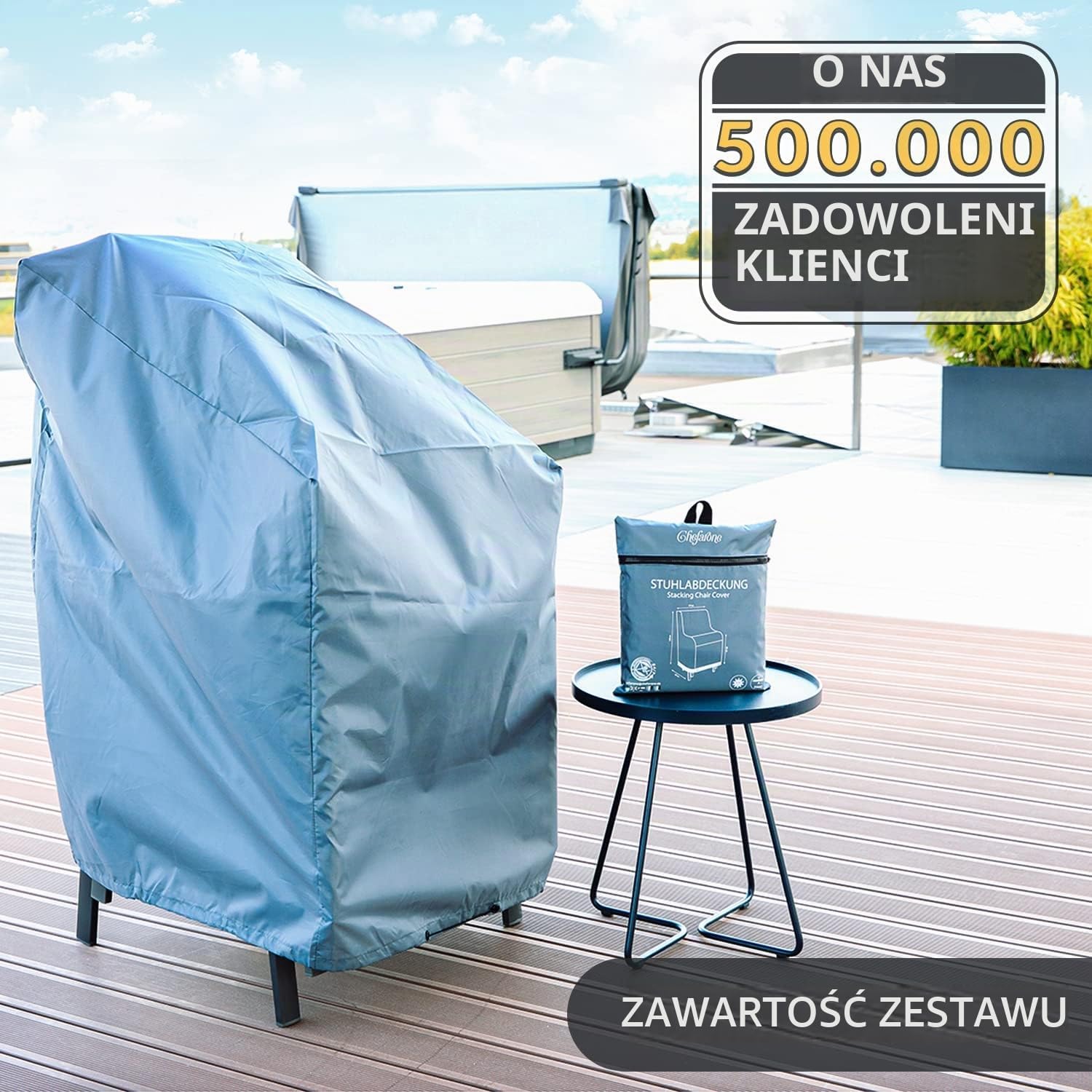 Thumbnail 6 de Chefarone CHEF000027 – wodoodporny pokrowiec 420D na krzesła ogrodowe