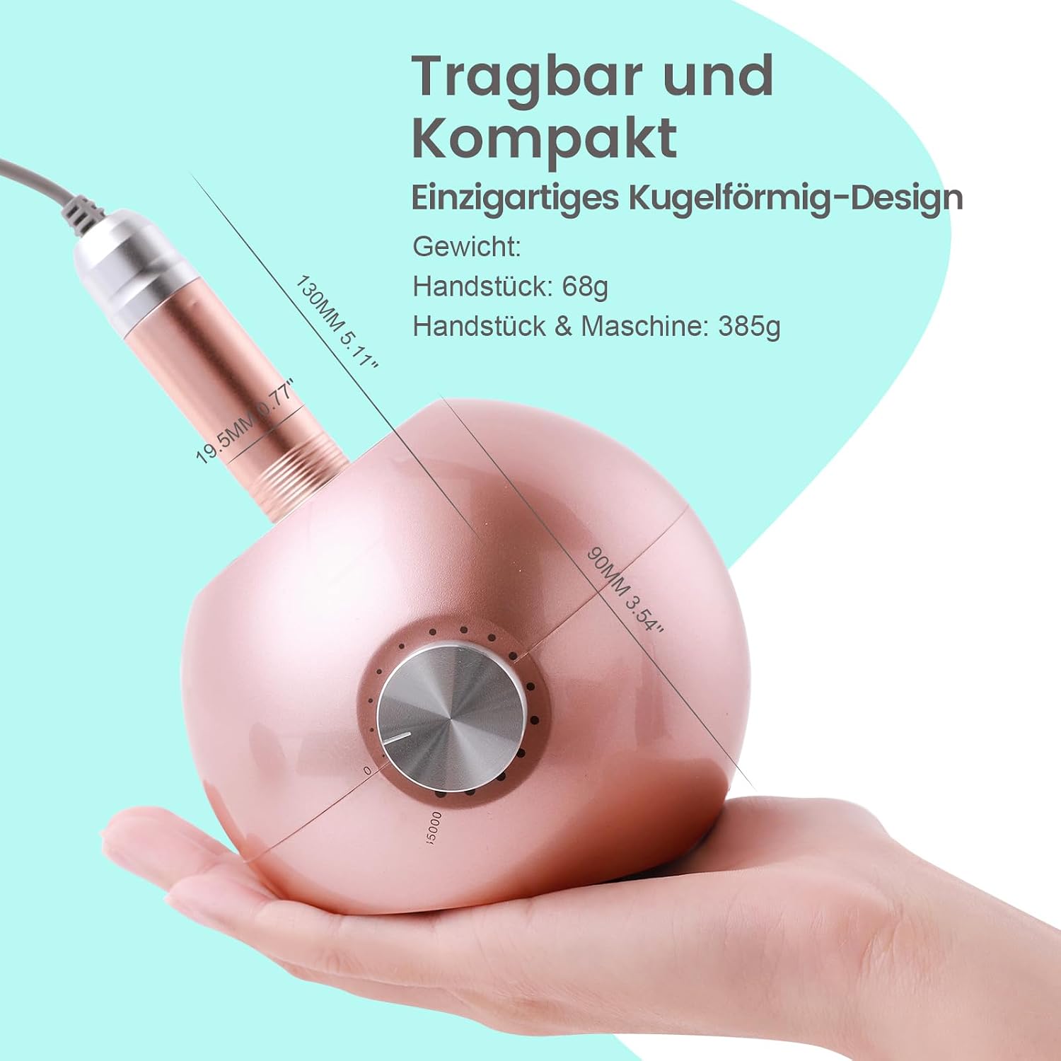 Detalle 2 de Delanie Nagelfräser 35000 U/Min – 6-in-1 Maniküre & Pediküre Set in Rosa