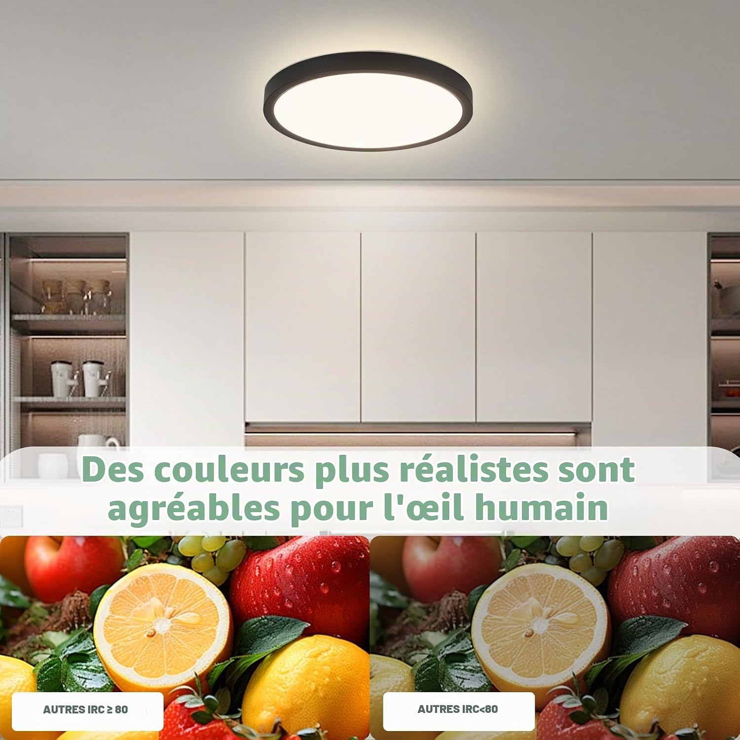 Detalle 2 de cupgow 18HMD-4K-DE led-plafondlamp, zwart, 18 cm, 15 W, 4000 K