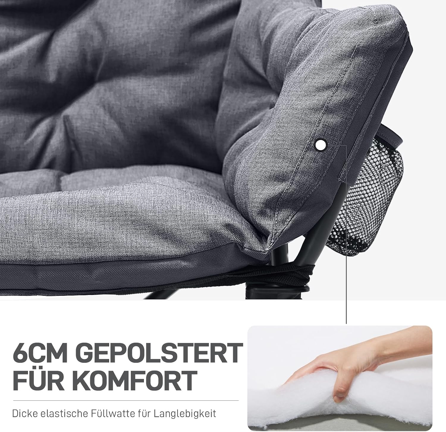 Thumbnail 5 de EVER ADVANCED Campingstuhl faltbar 145 cm breit: 2-Sitzer Campingsofa mit hoher Lehne, bis 400 kg belastbar