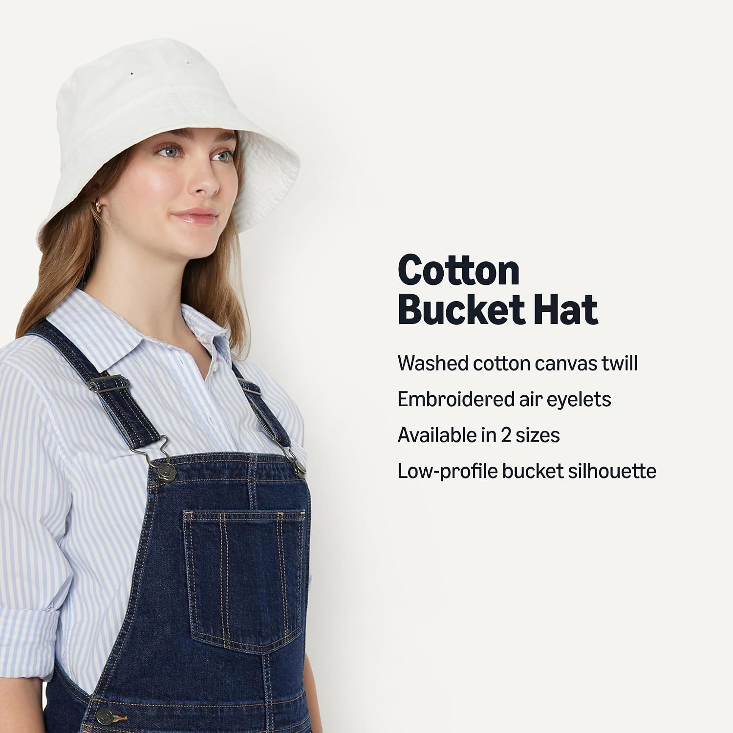 Thumbnail 1 de Amazon Essentials AE Women’s Washed Cotton Bucket Hat with Embroidered Air Eyelets