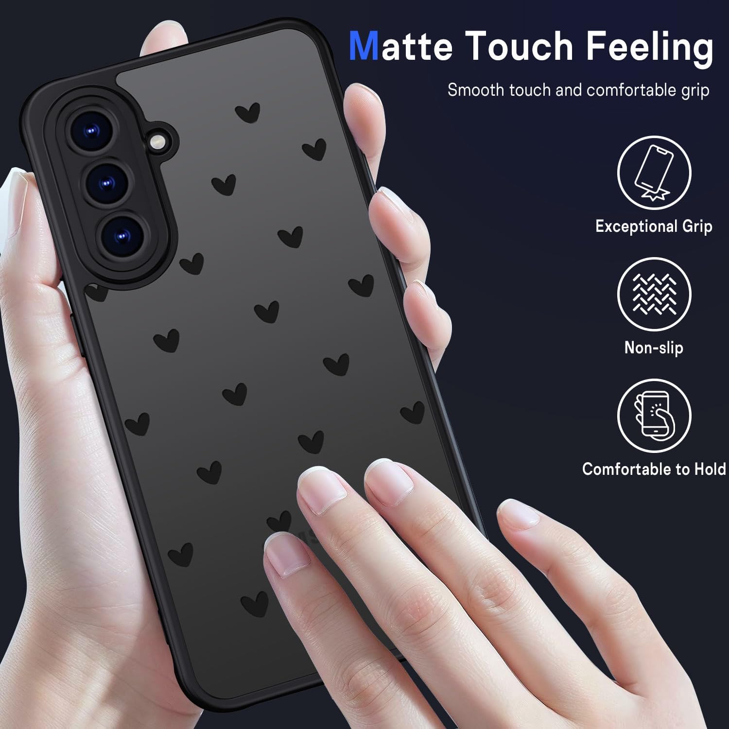 Thumbnail 4 de TUUTPU Coque translucide pour Samsung Galaxy A56 5G — Motif cœur minimaliste et protection renforcée