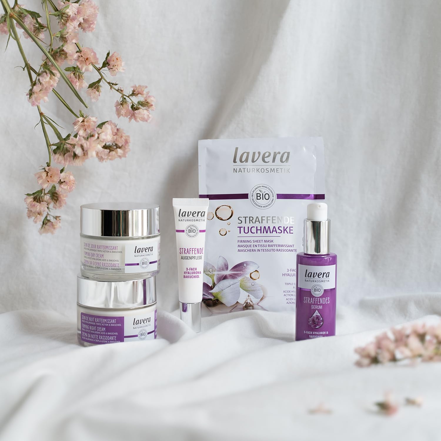 Detalle de Lavera Straffende Tagespflege – vegane Hyaluron-Bakuchiol-Creme (50 ml)