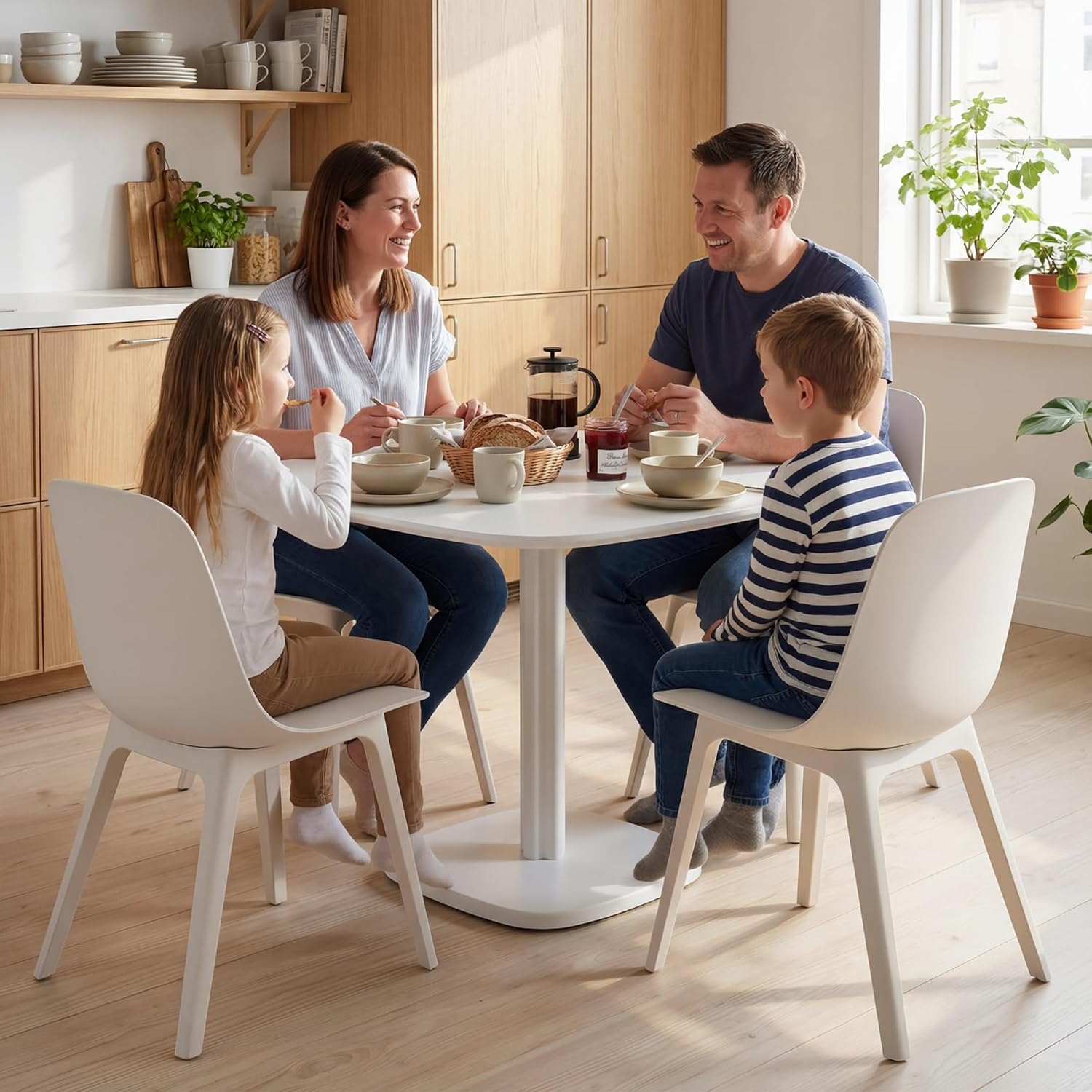 Thumbnail 6 de HOMCOM Table à Manger 4 Personnes 70x70 cm Blanc