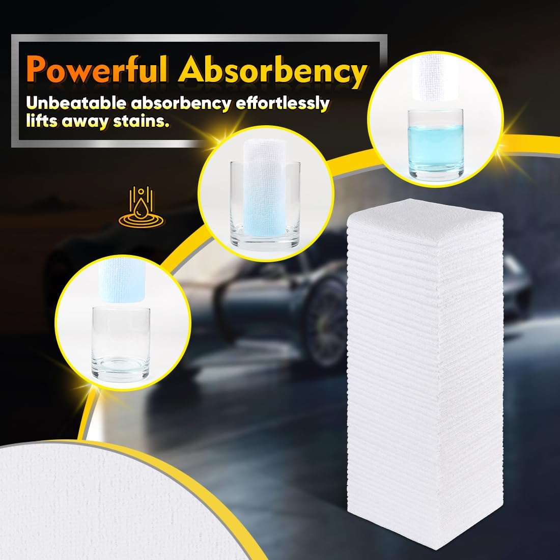 Detalle 2 de HOMEXCEL White Microfiber Cloths 100 Pack 🧽