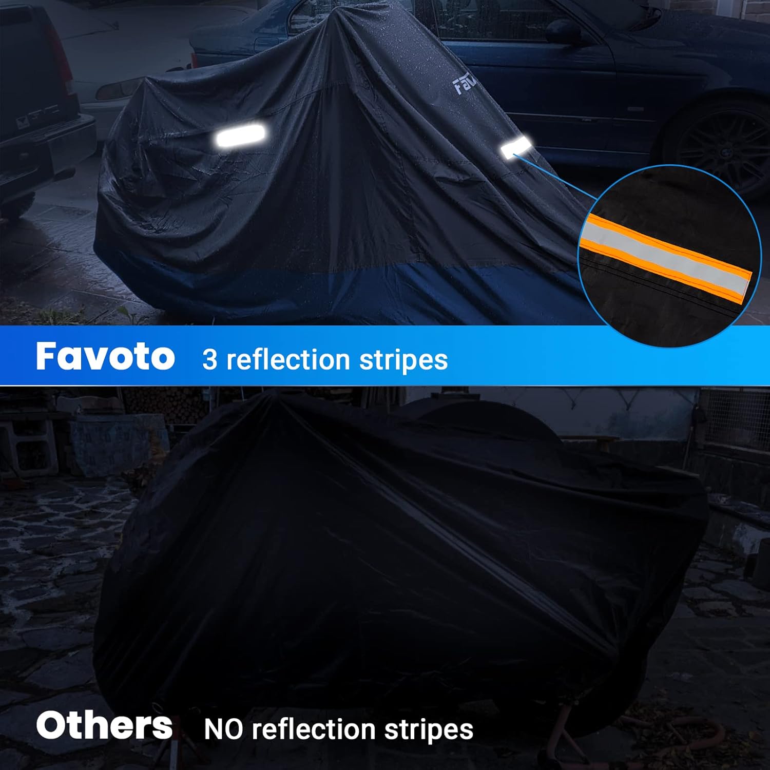 Detalle 2 de Favoto Motorcycle Cover 96.5in Waterproof