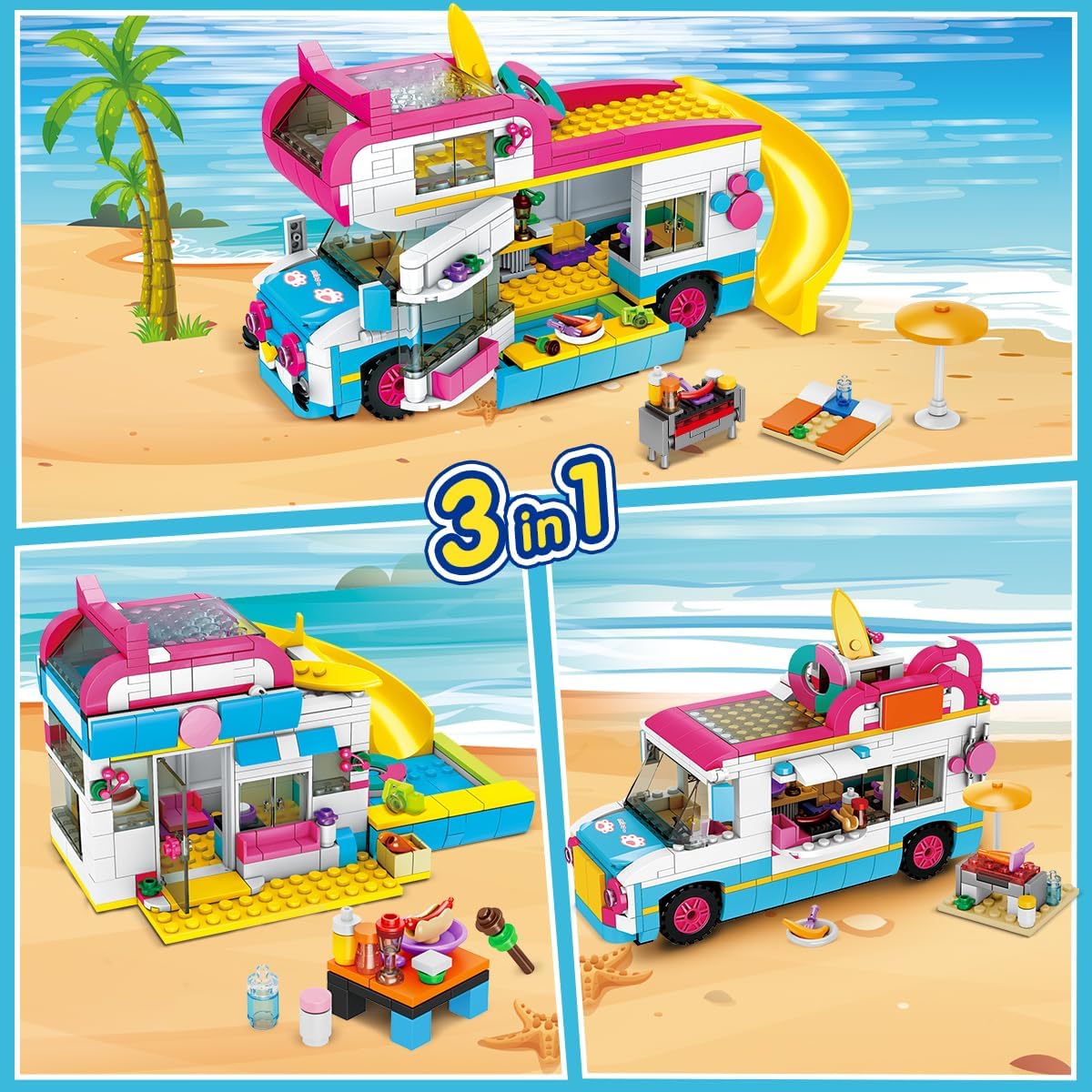Detalle de CUBIMANA 3-in-1 Wohnmobil Bausteine 494 Teile đ§©
