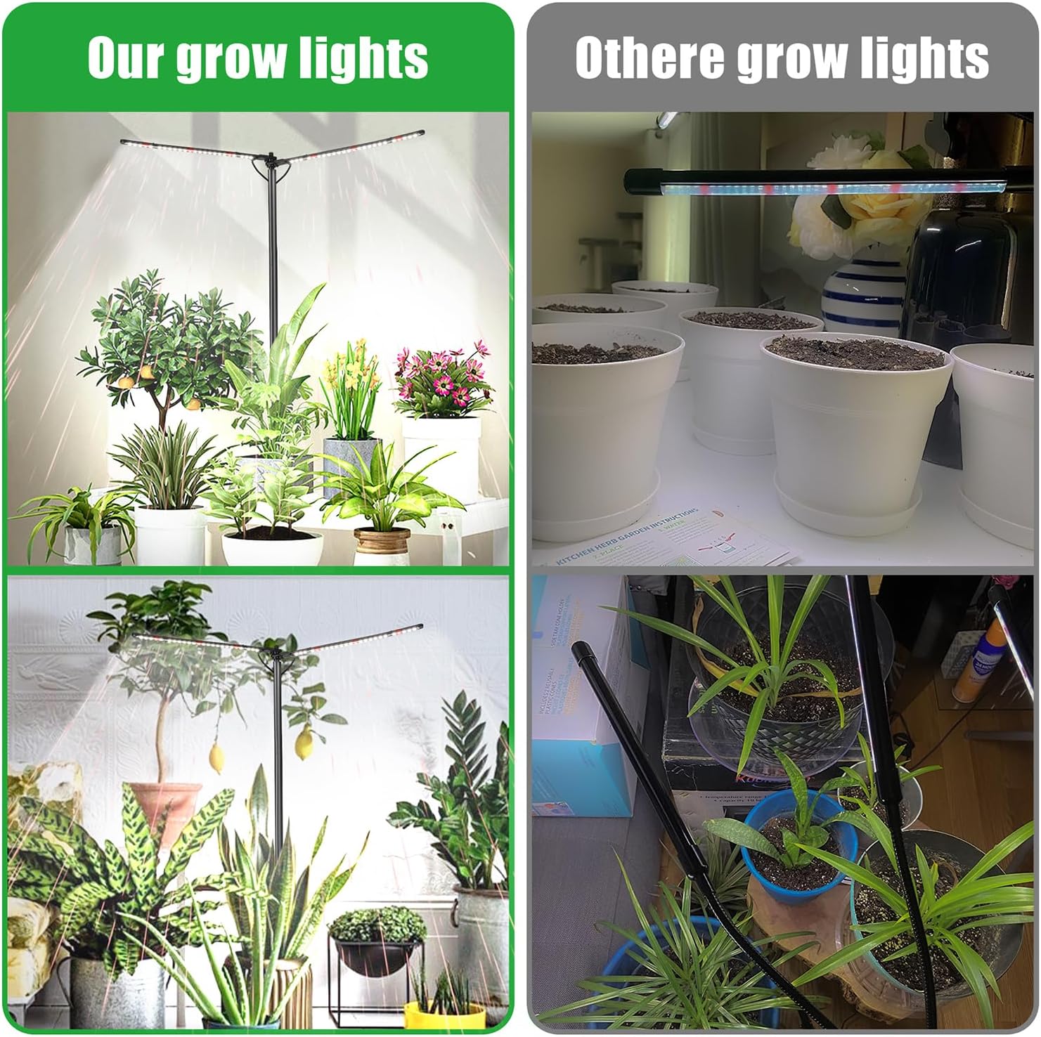 Detalle 1 de bodkar BK-PL1007-v1 Dual-Head LED Grow Light, 6000K Full Spectrum, USB