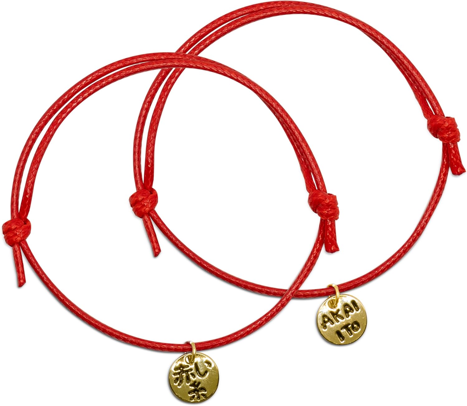 Detalle de KAKI La Felicità è Nelle Piccole Cose: Braccialetti di coppia Filo Rosso del destino in colore Oro
