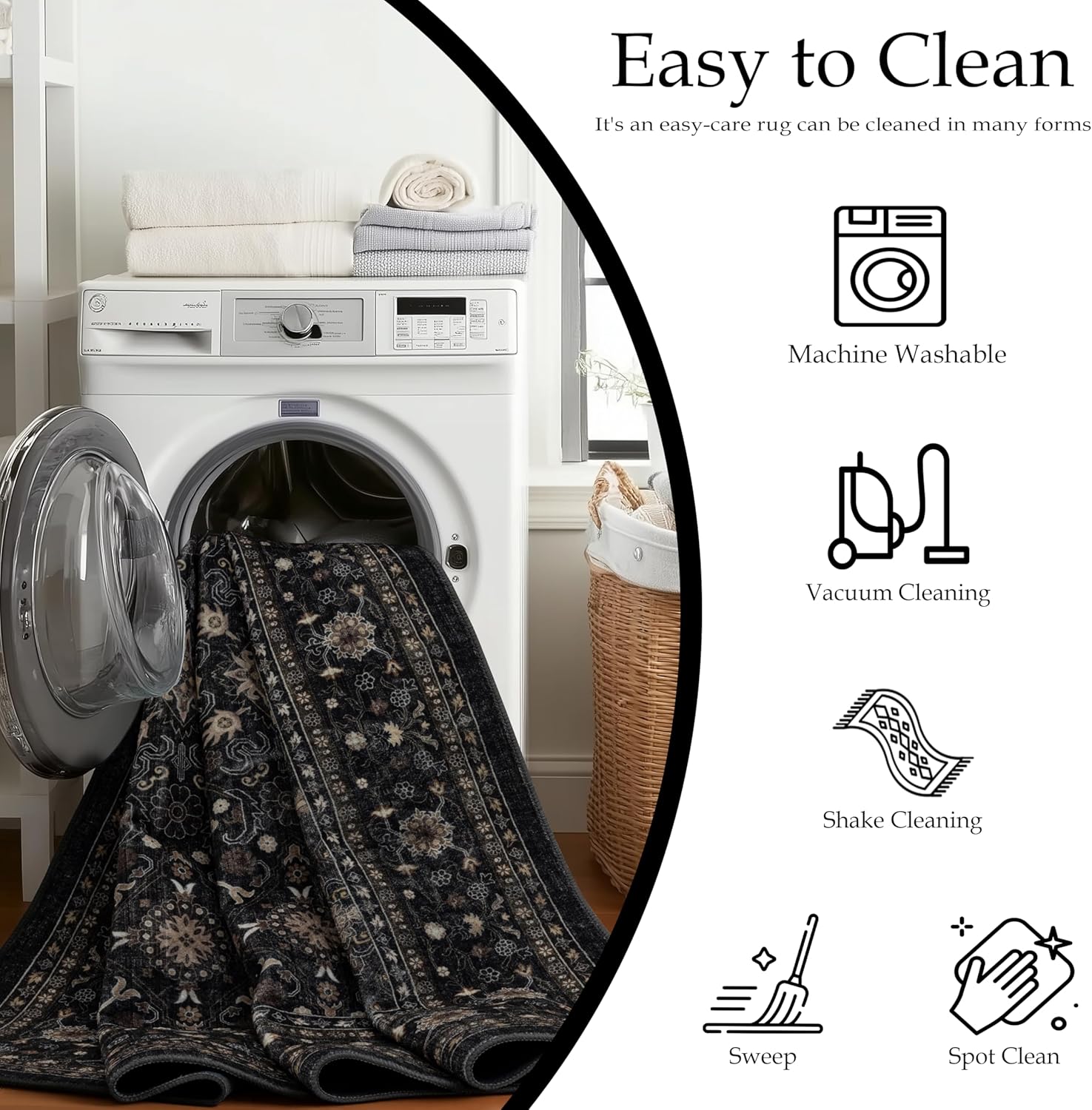 Thumbnail 3 de Ruaruarug Area Rug 8×10 Non-Slip, Machine Washable