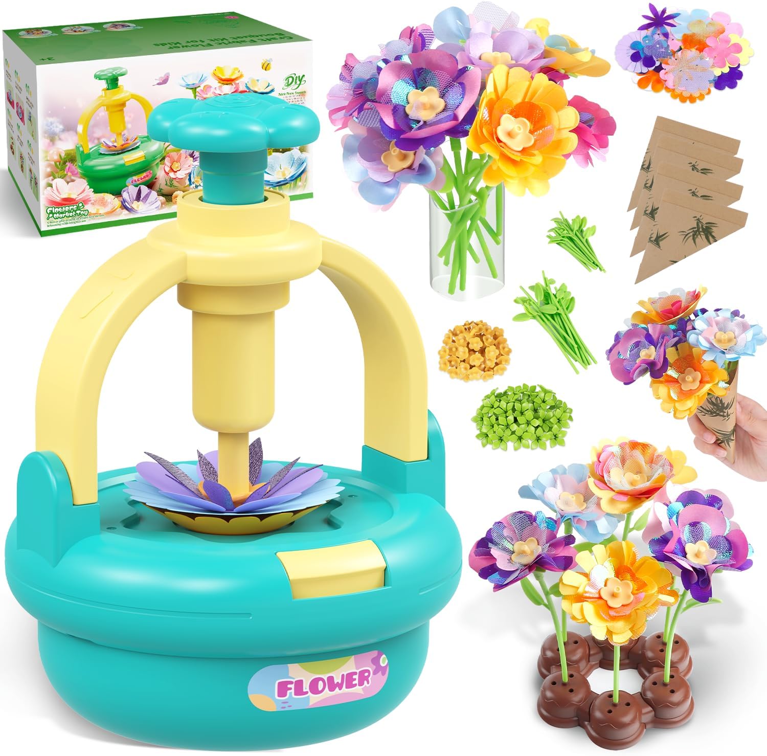 Thumbnail 5 de TingingYuli Juego de manualidades ramo de flores para 4–8 años