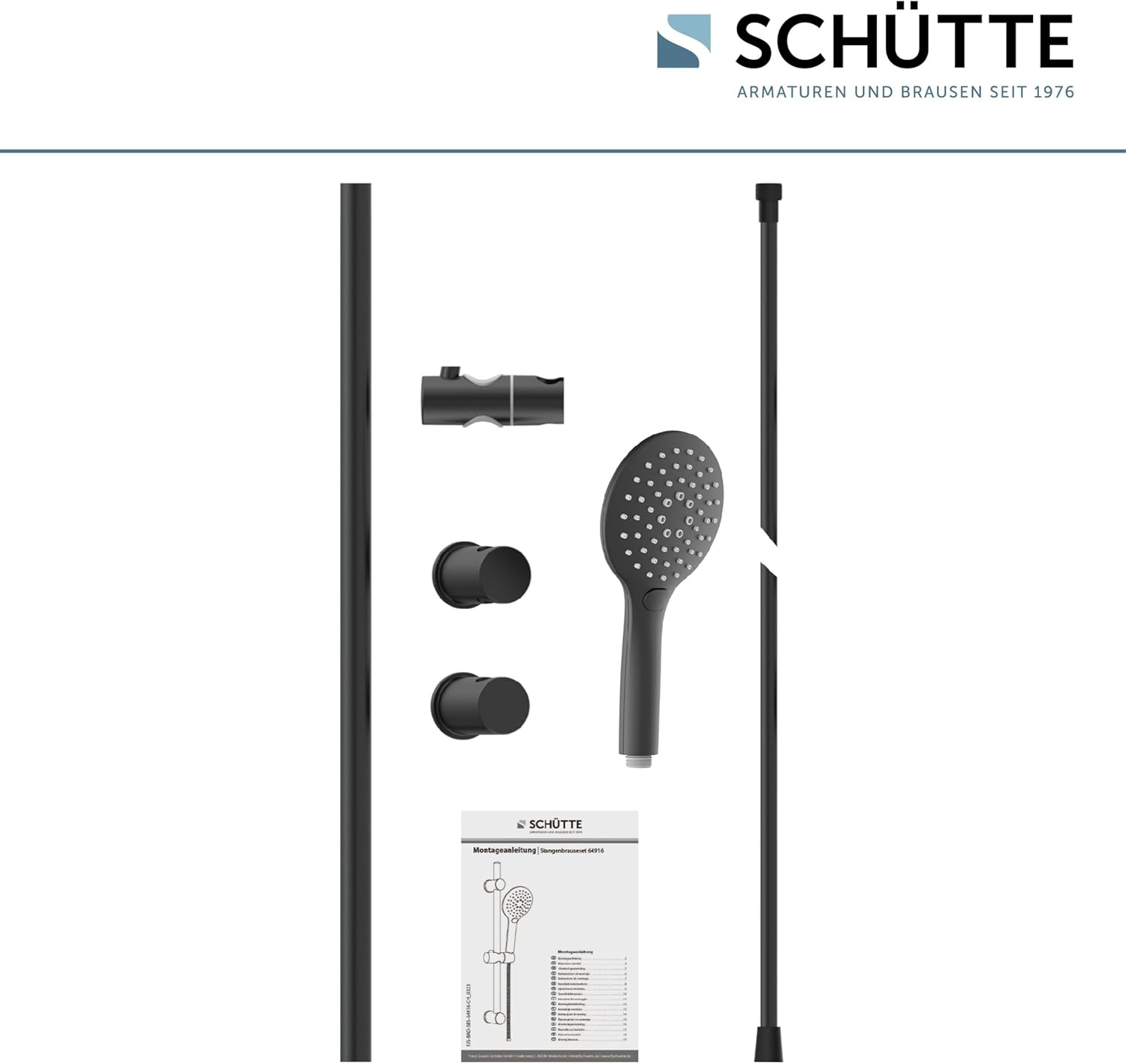 Thumbnail 7 de Schütte RAVEN Barra de Ducha con Alcachofa Ajustable y Manguera🛁