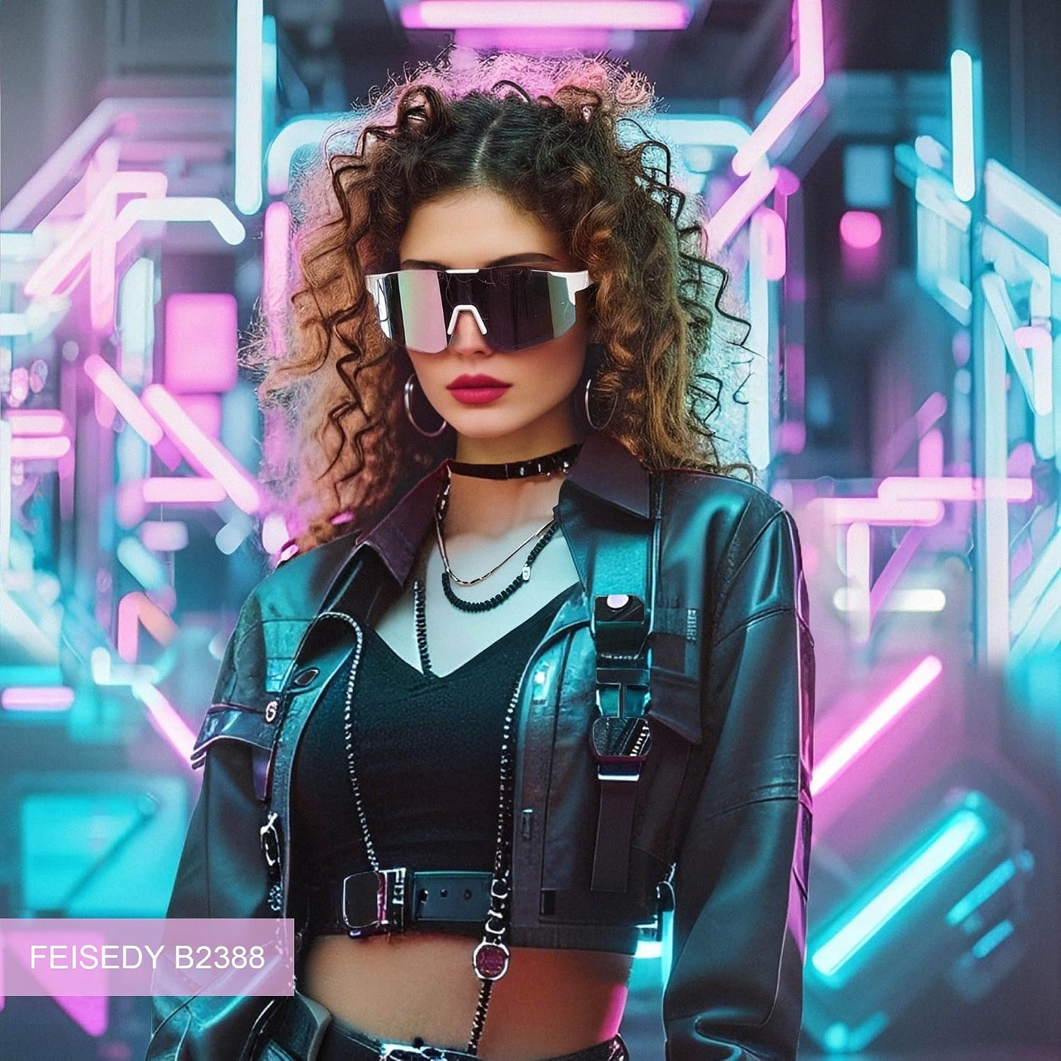 Thumbnail 6 de FEISEDY Sport Sonnenbrille – Verspiegelte Fahrradbrille mit UV400-Schutz