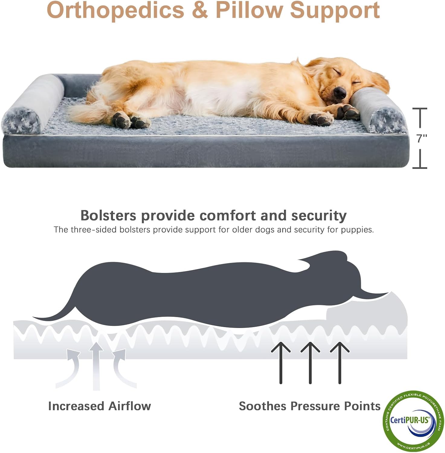 Thumbnail 6 de BFPETHOME Large Dog Bed Orthopedic Memory Foam