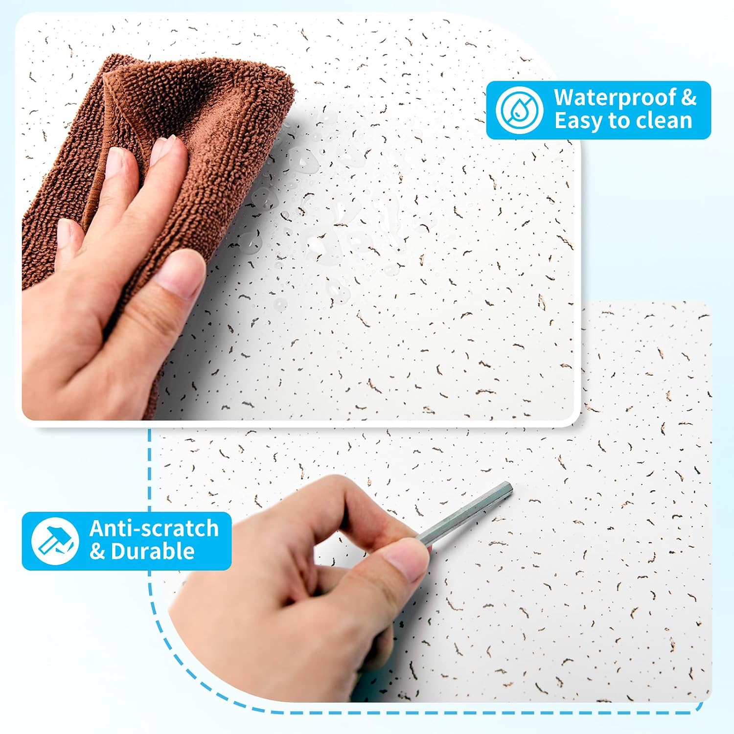Detalle 1 de Art3d 2 x 2 ft PVC Drop Ceiling Tiles, White, 12-Pack