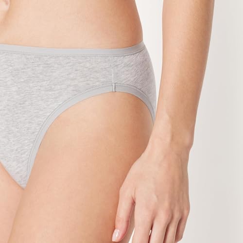 Thumbnail 3 de Amazon Essentials Slip Bikini a Taglio Alto in Cotone Elasticizzato Donna – Confezione da 6 Grigio Mélange, 46