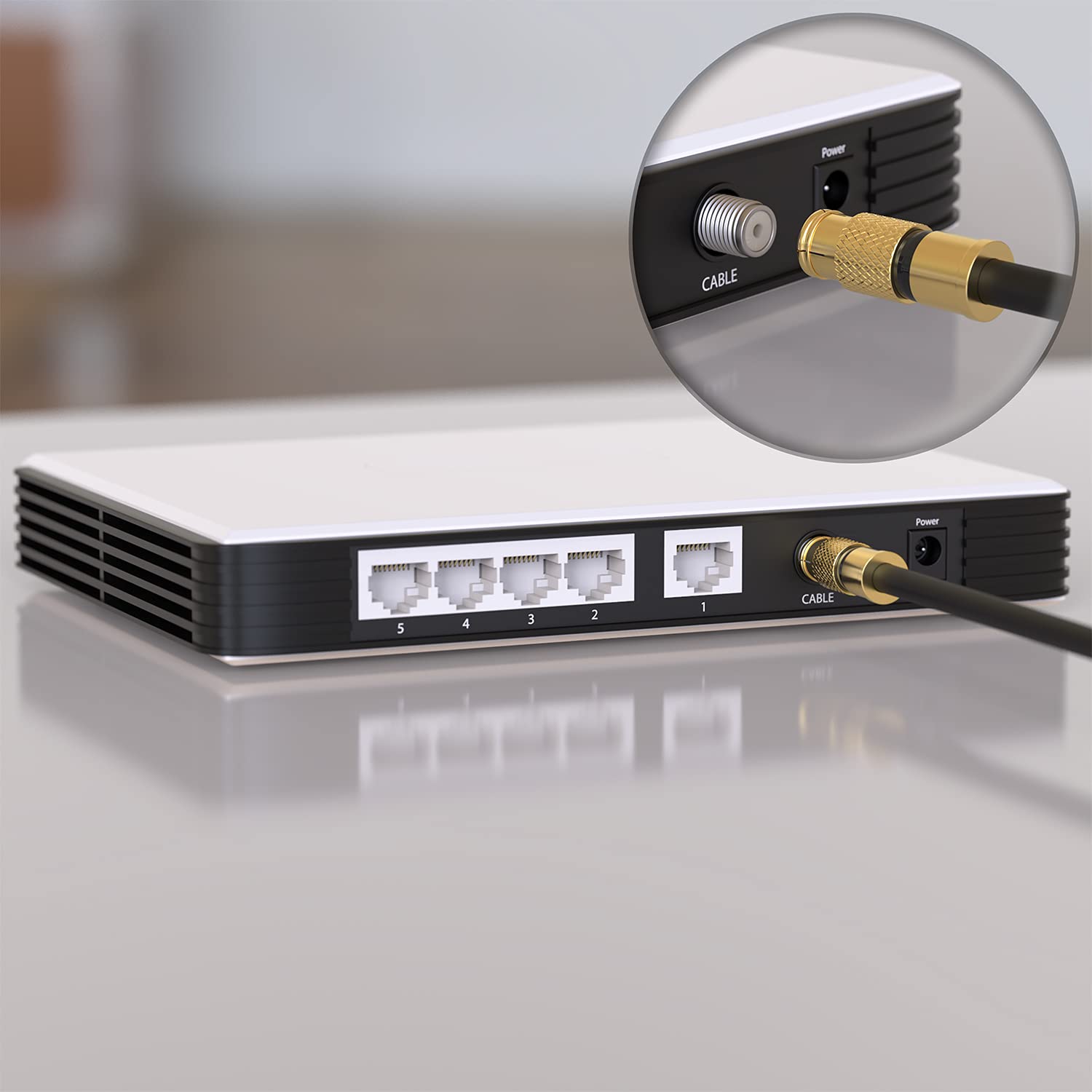 Detalle de RedStar24 SAT Kabel 1 m 135 dB – Koaxial Antennenkabel mit Quick F-Stecker, 75 Ω, 5‑fach geschirmt