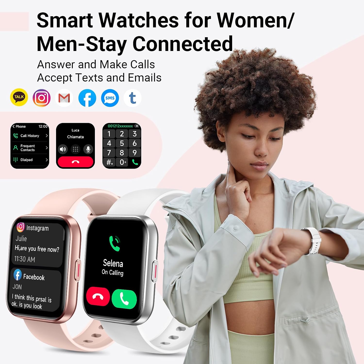 Thumbnail 1 de Quican Smart Watch: 1.85" HD Display, 120+ Sport Modes, Alexa & Bluetooth Calling