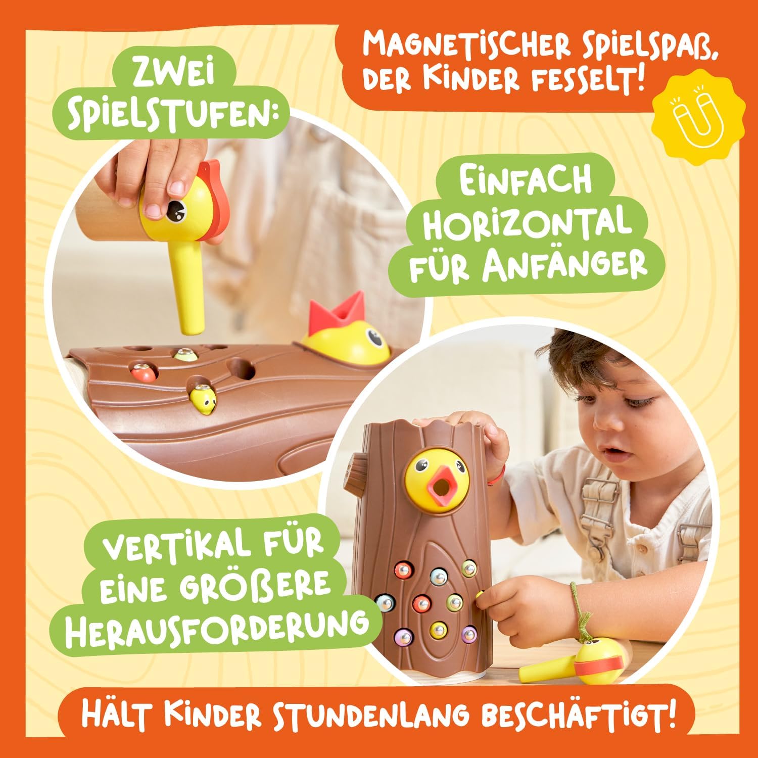 Detalle de Nene Toys Kleiner Specht Magnetspielzeug 2 Jahre