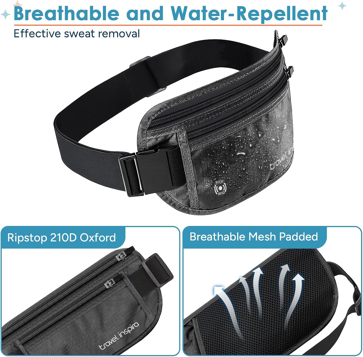Thumbnail 4 de Travel Inspira Money Belt: RFID‑Blocking Passport Holder and Ultra‑Slim Travel Wallet