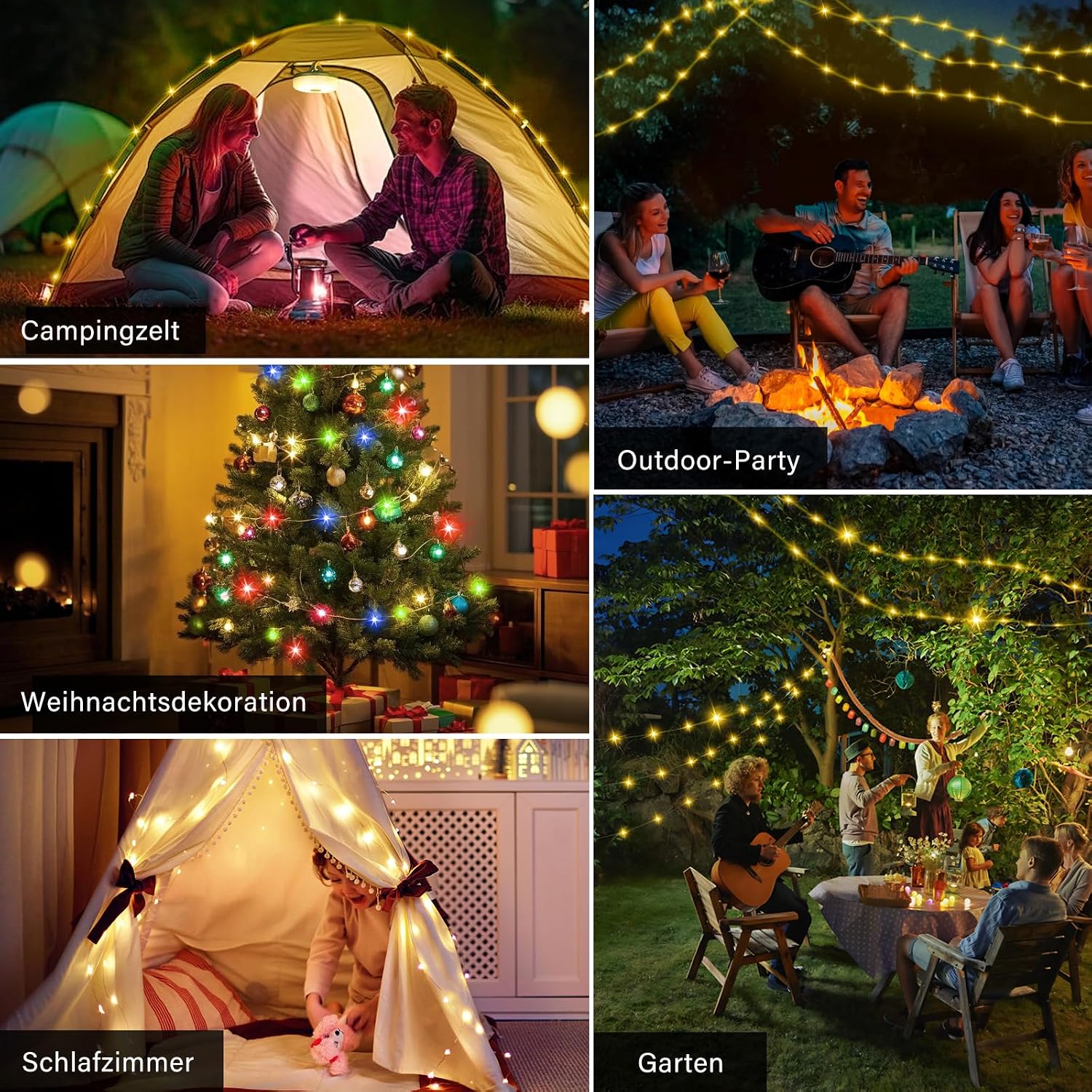 Thumbnail 6 de Camping Lichterkette Aufrollbar & Wasserdicht – 10 m, 8 Beleuchtungsmodi, 2500 mAh Powerbank, USB-Aufladung – Ideal fürs Zelt, Garten & Festival