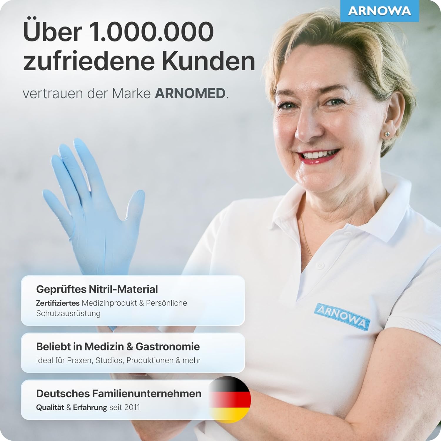 Thumbnail 5 de ARNOMED Nitril Einweghandschuhe Blau – 100 Stk., Größe XS–XXL, puderfrei & latexfrei
