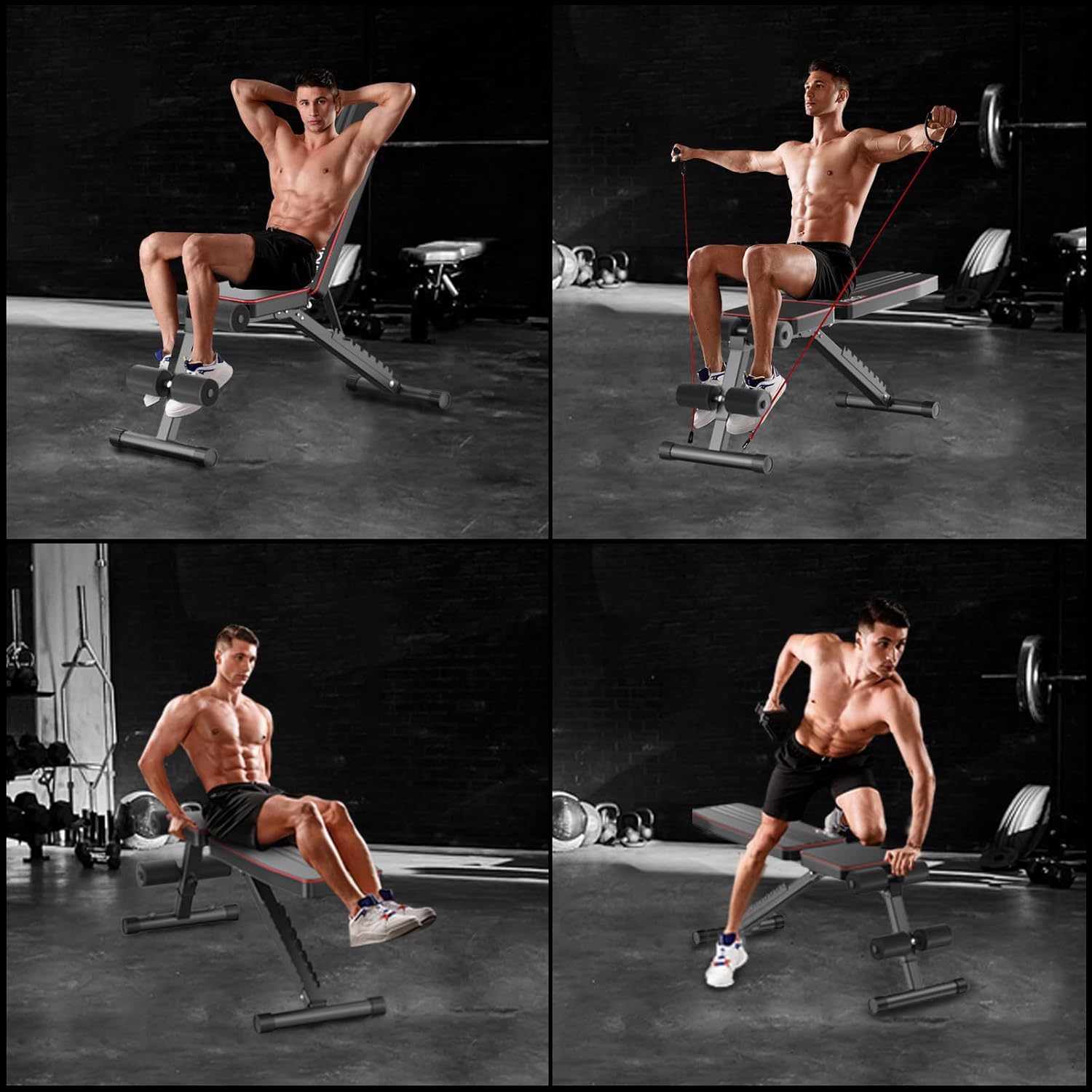 Thumbnail 5 de FitinOne Adjustable 800LBS Weight Workout Bench (Leg Extension & Preacher Pad) for Home Gym