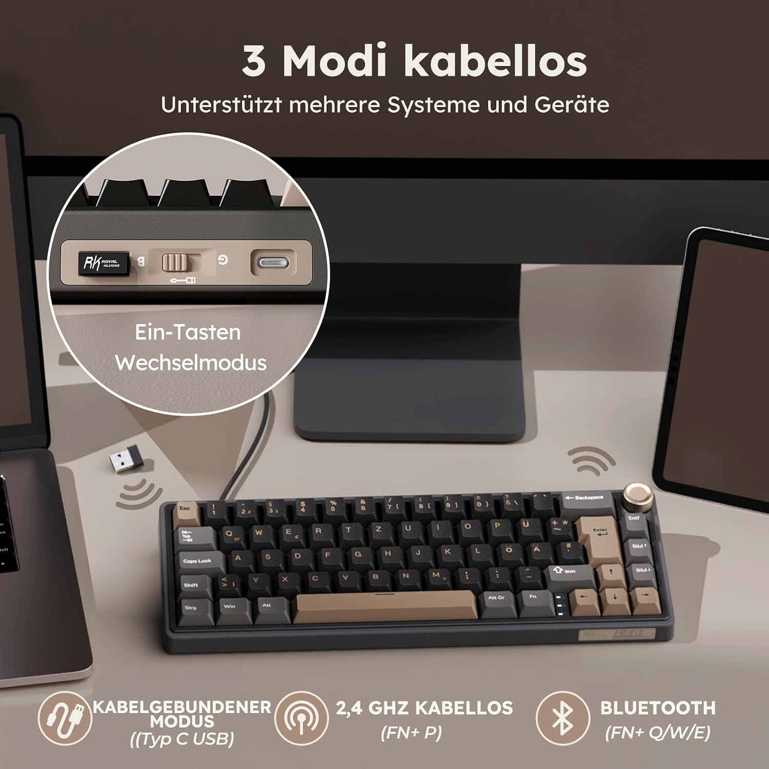 Thumbnail 2 de RK ROYAL KLUDGE R65 60% mechanische Tastatur ⌨