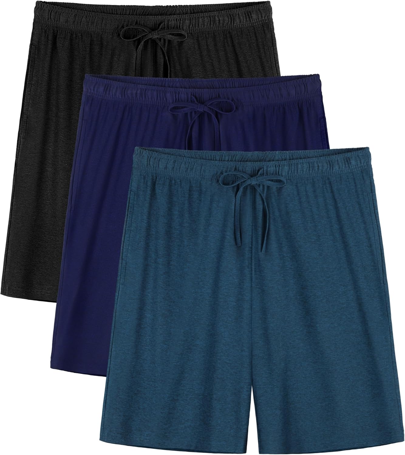 Thumbnail 6 de Wenouy 3 Pack Mens Pajama Shorts with Pockets – Soft Sleep Shorts for Lounge and Sleep
