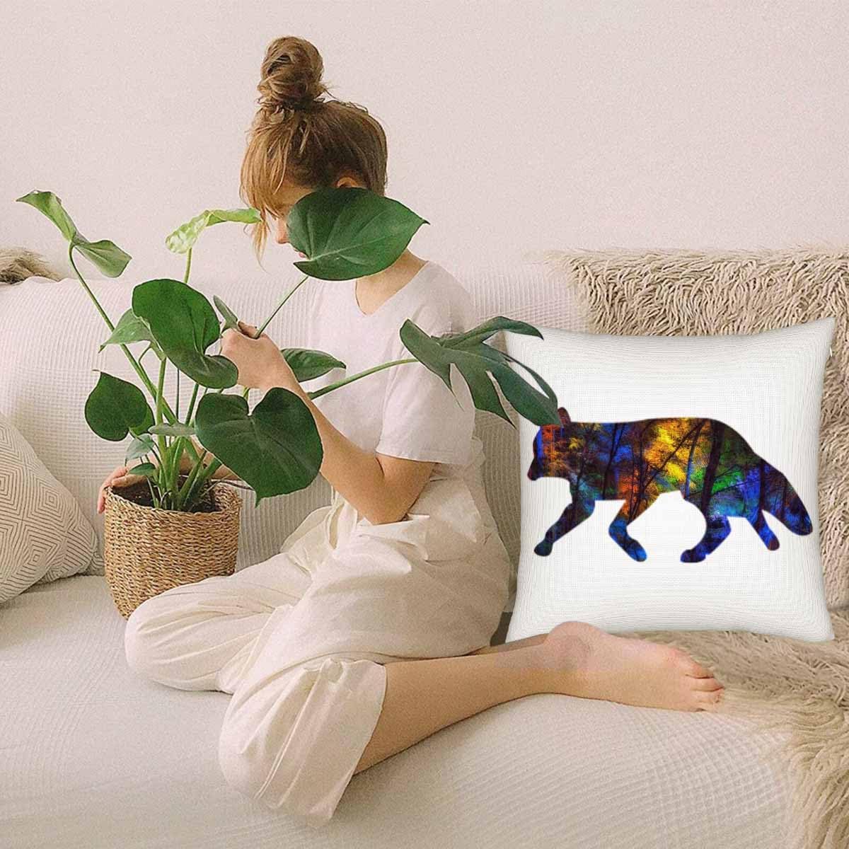 Thumbnail 6 de GSRONY Watercolour Fox Print cushion cover (18 x 18 inches) in cotton-linen blend