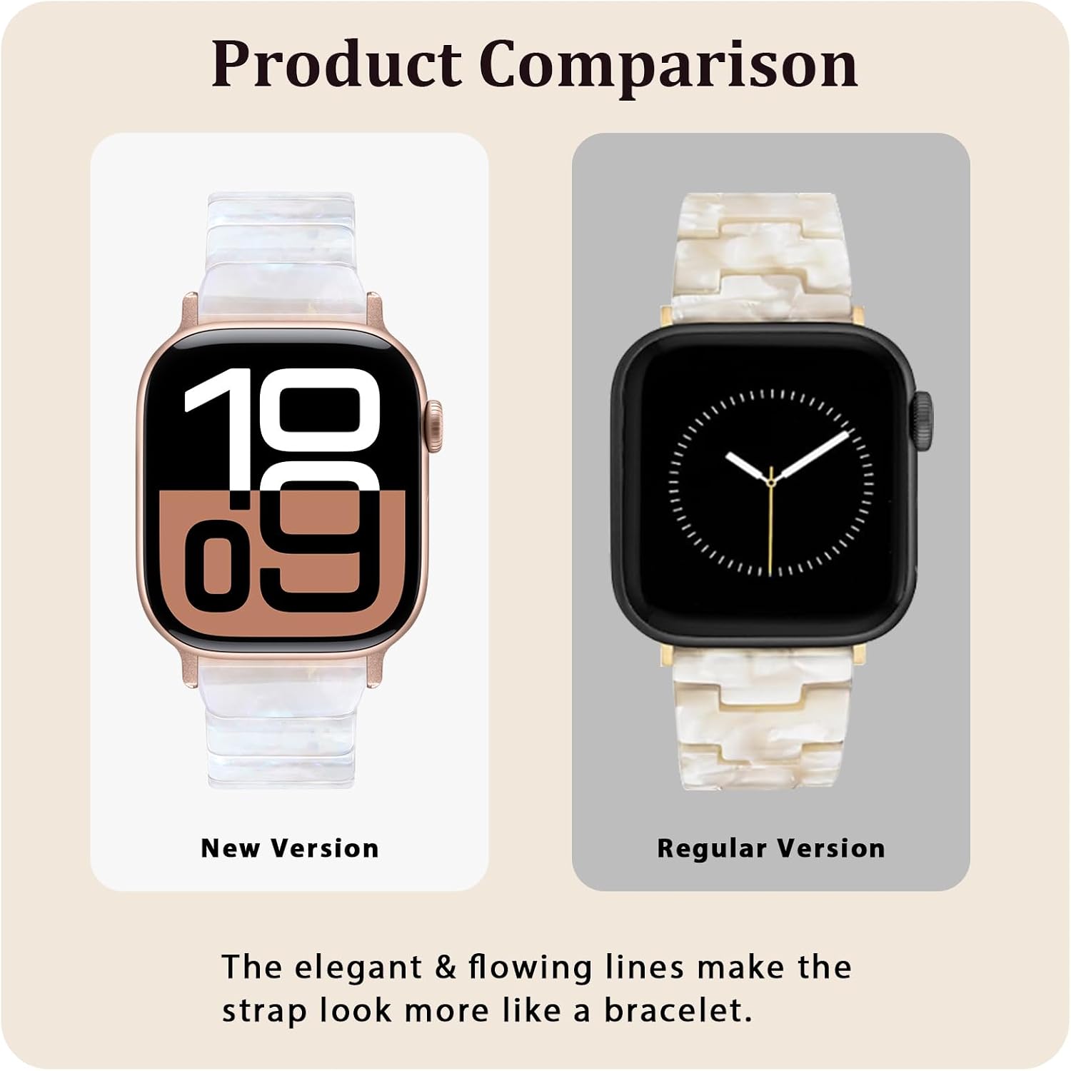 Thumbnail 6 de V-MORO Resin Band for Apple Watch (41/40/38mm & 42mm) – Aurora White