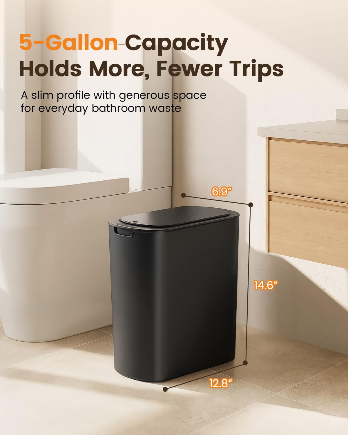 Detalle 2 de TIPGO 5-Gallon Motion Senor Trash Can ⚙