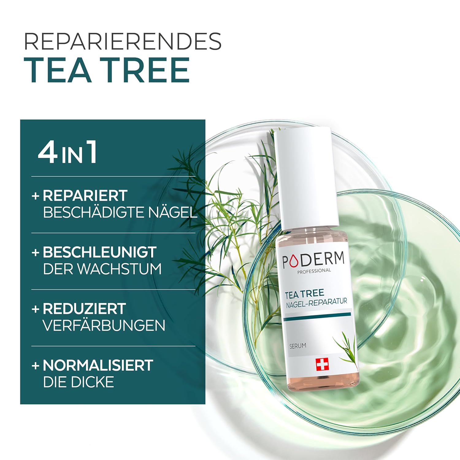 Thumbnail 1 de PODERM Tea Tree Nagel-Repair-Serum 6 ml (4-in-1 Pflege) – Swiss Made