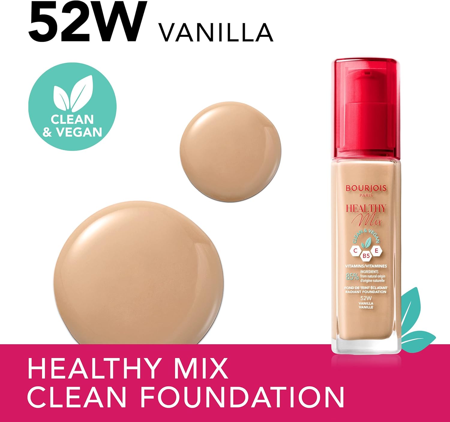 Detalle 2 de Bourjois - Healthy Mix Clean Foundation 052 🍦 30 ml