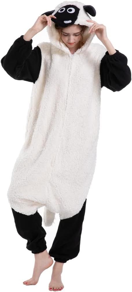 Detalle de SimZoo Adult Animal Onesie Pajamas, Polar Fleece with Hood and Pockets