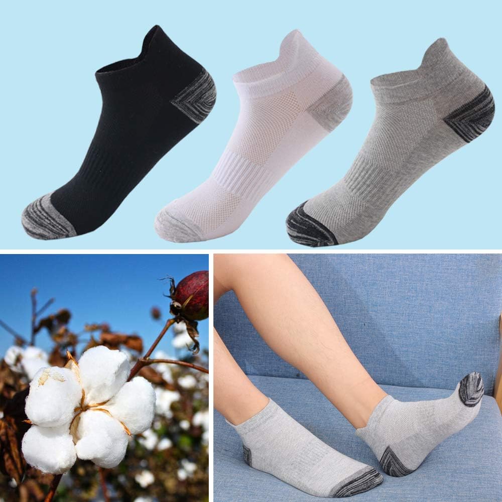 Detalle 2 de Trainer Socks for Men and Women: Cotton Sports Socks with Non-slip Ankle Support