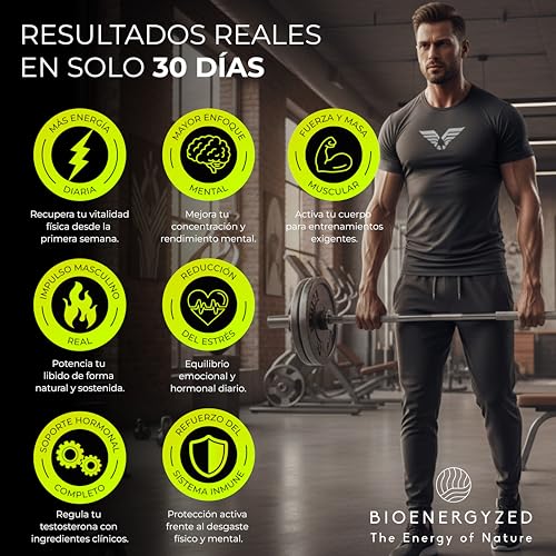 Thumbnail 1 de BioEnergyzed Testosterona Hombre con Maca Negra 10:1 2300 mg — Energía, Rendimiento y Fuerza natural (60 cápsulas)