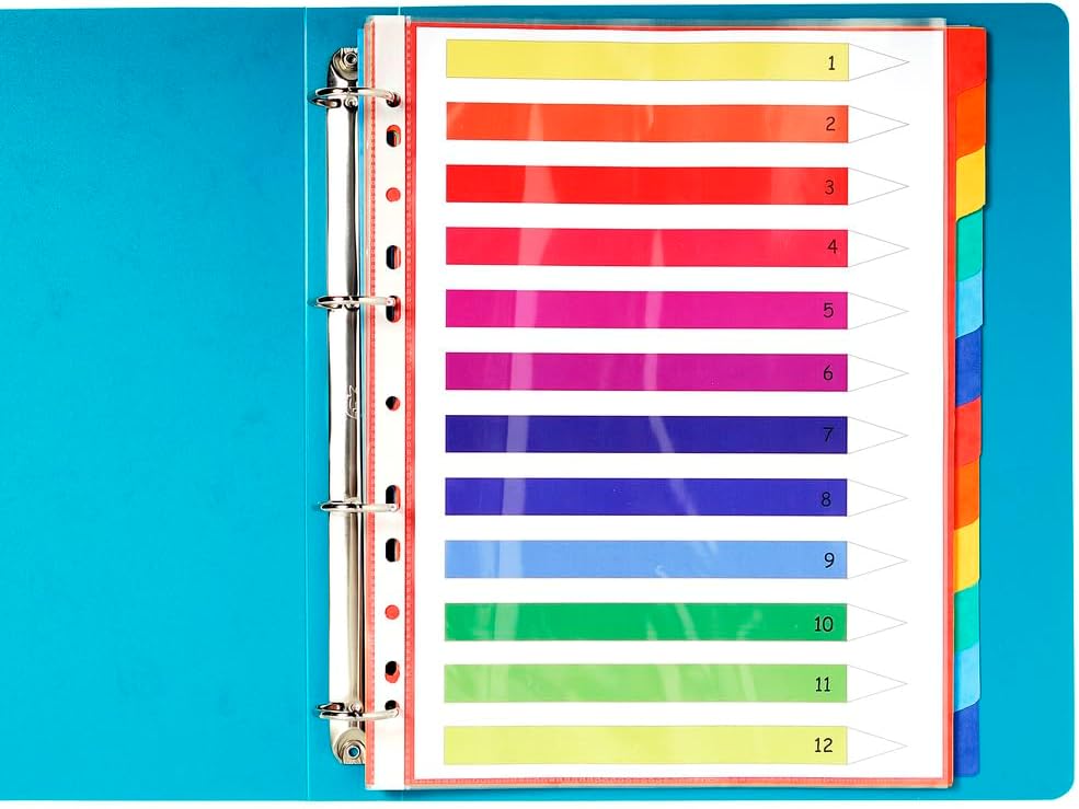 Thumbnail 3 de Exacompta 7034E – Cartons de 5 intercalaires en véritable carte lustrée souple 225 g/m², 12 onglets colorés, format 320x240 mm