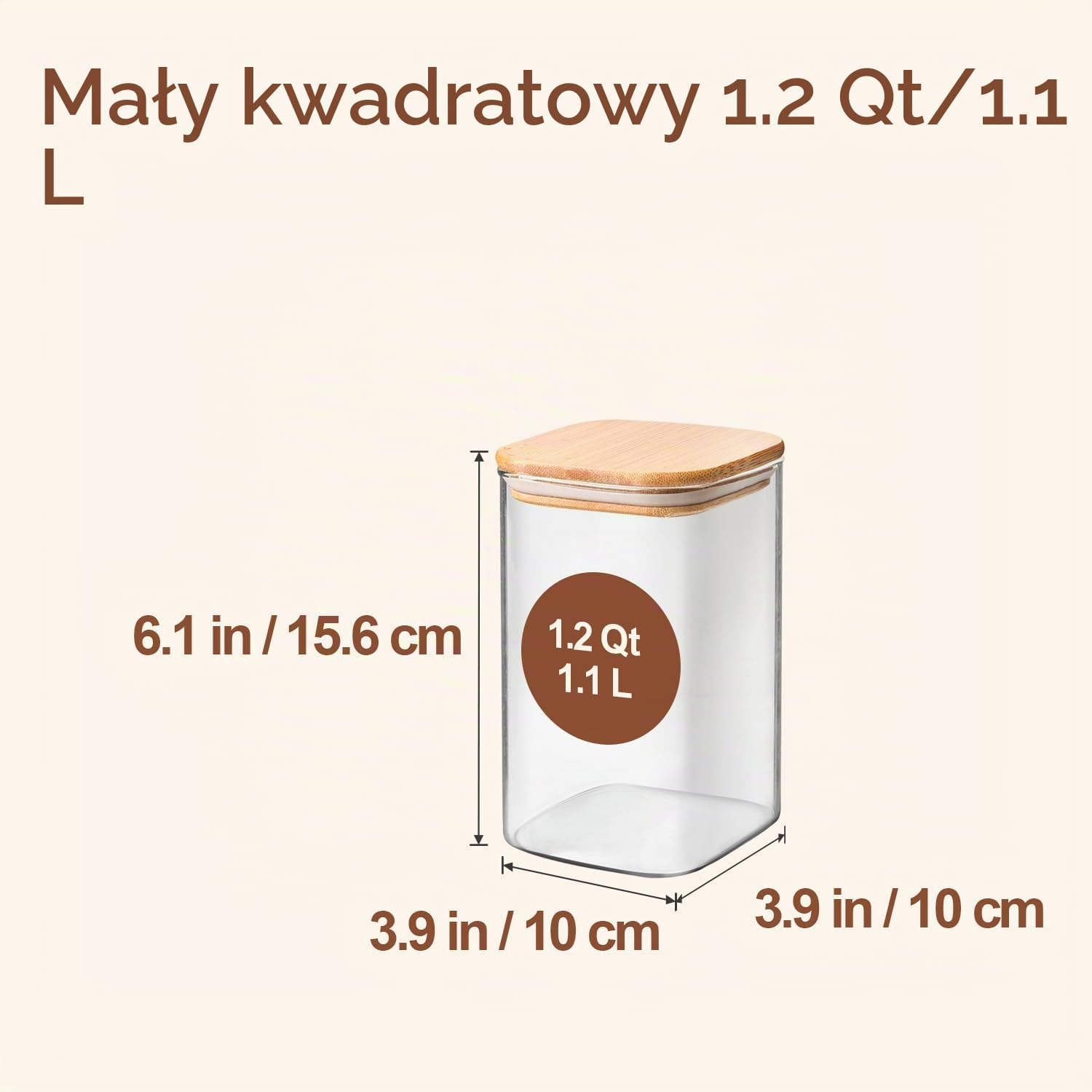 Detalle 2 de ComSaf słoiki do przechowywania 1,1 l, 4 szt. ze szkła borokrzemowego