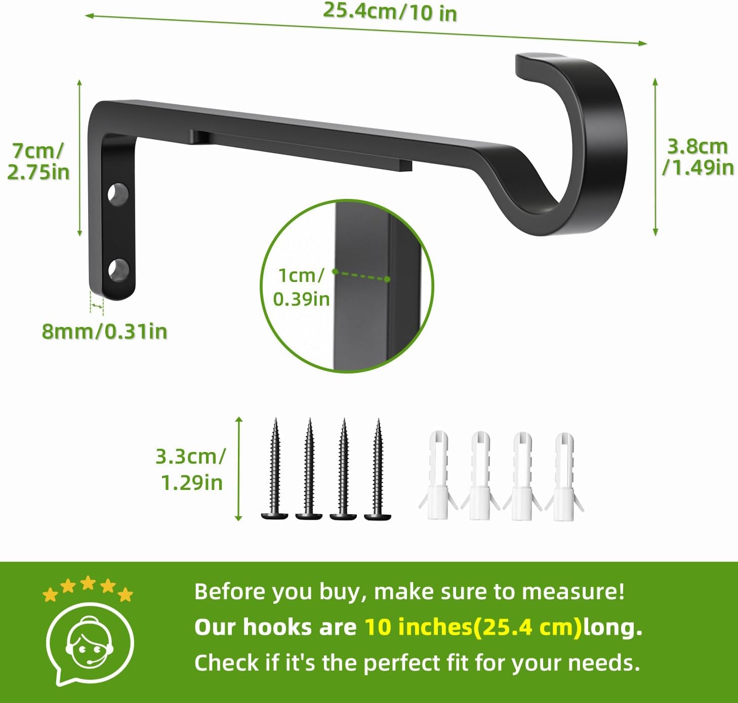 Detalle de saffruff Heavy Duty Hanging Basket Brackets 25 cm