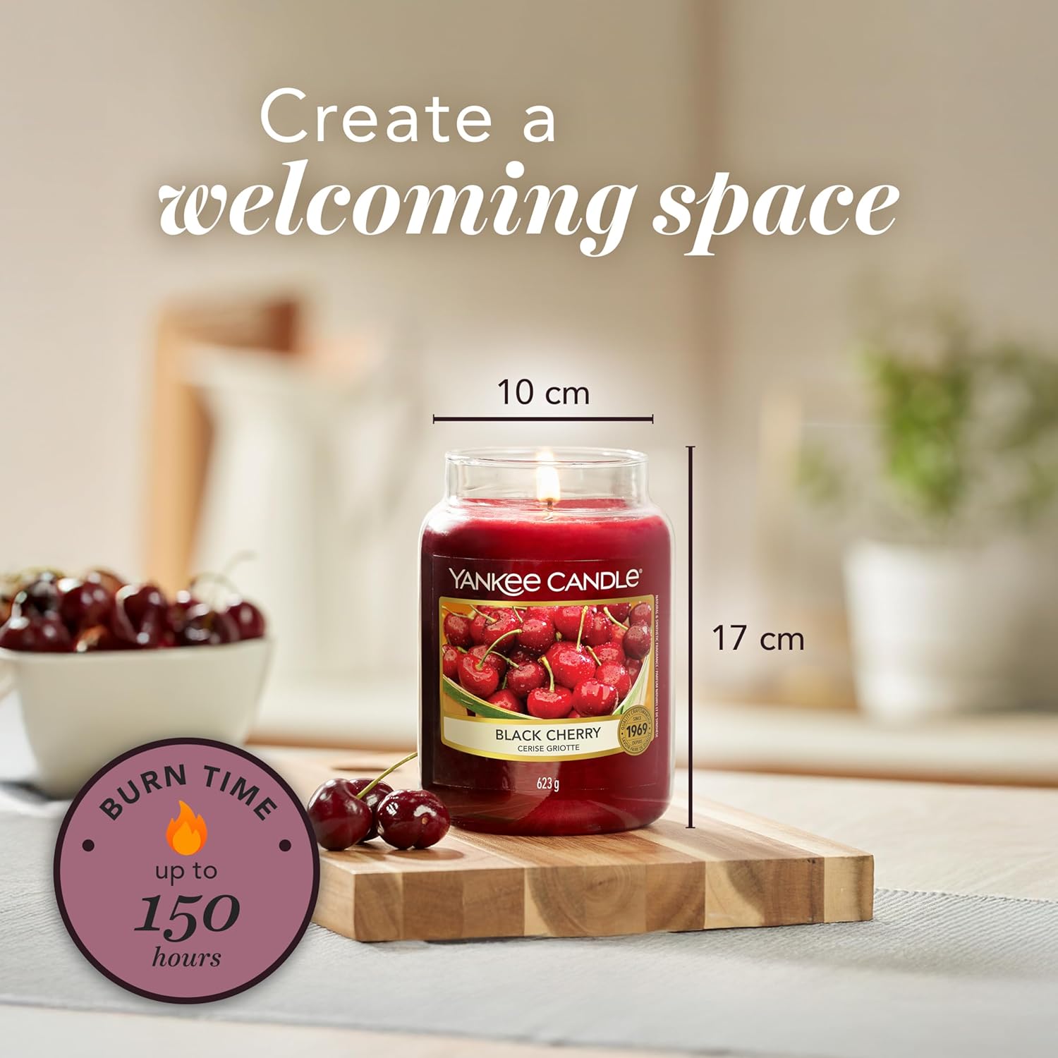 Thumbnail 4 de Yankee Candle Black Cherry Large Jar – Long-Burning Scented Candle