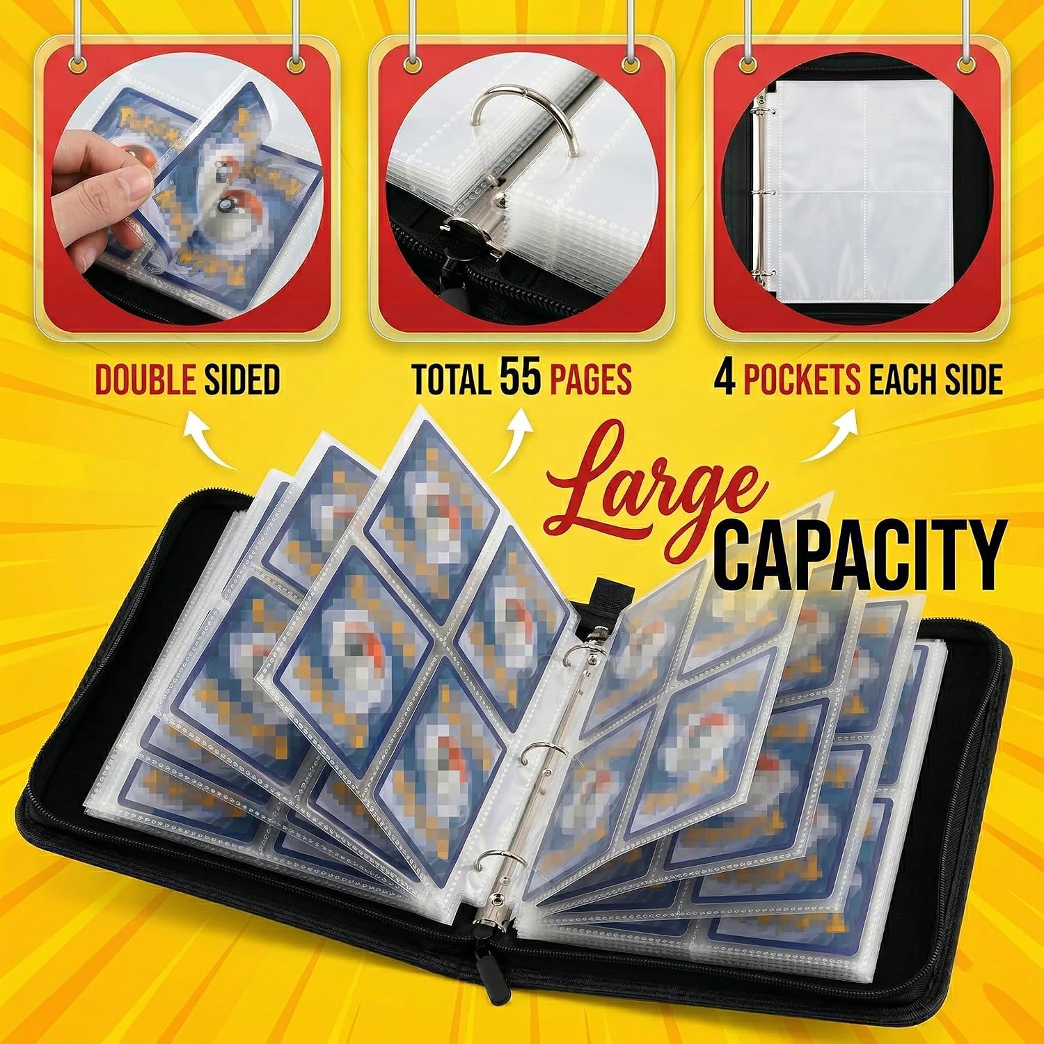 Detalle de KORVORIA Album Porta Carte: 440 Tasche, 55 Pagine, per Collezionisti e Bambini