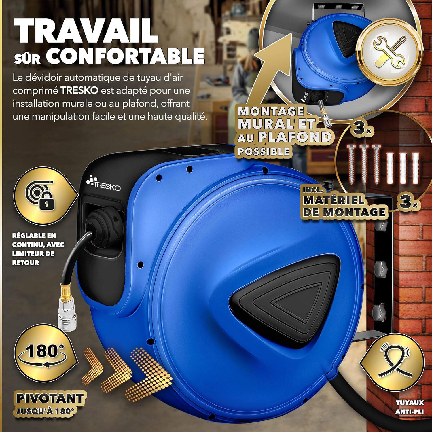 Detalle 1 de TRESKO® Enrouleur tuyau 20 m đź›