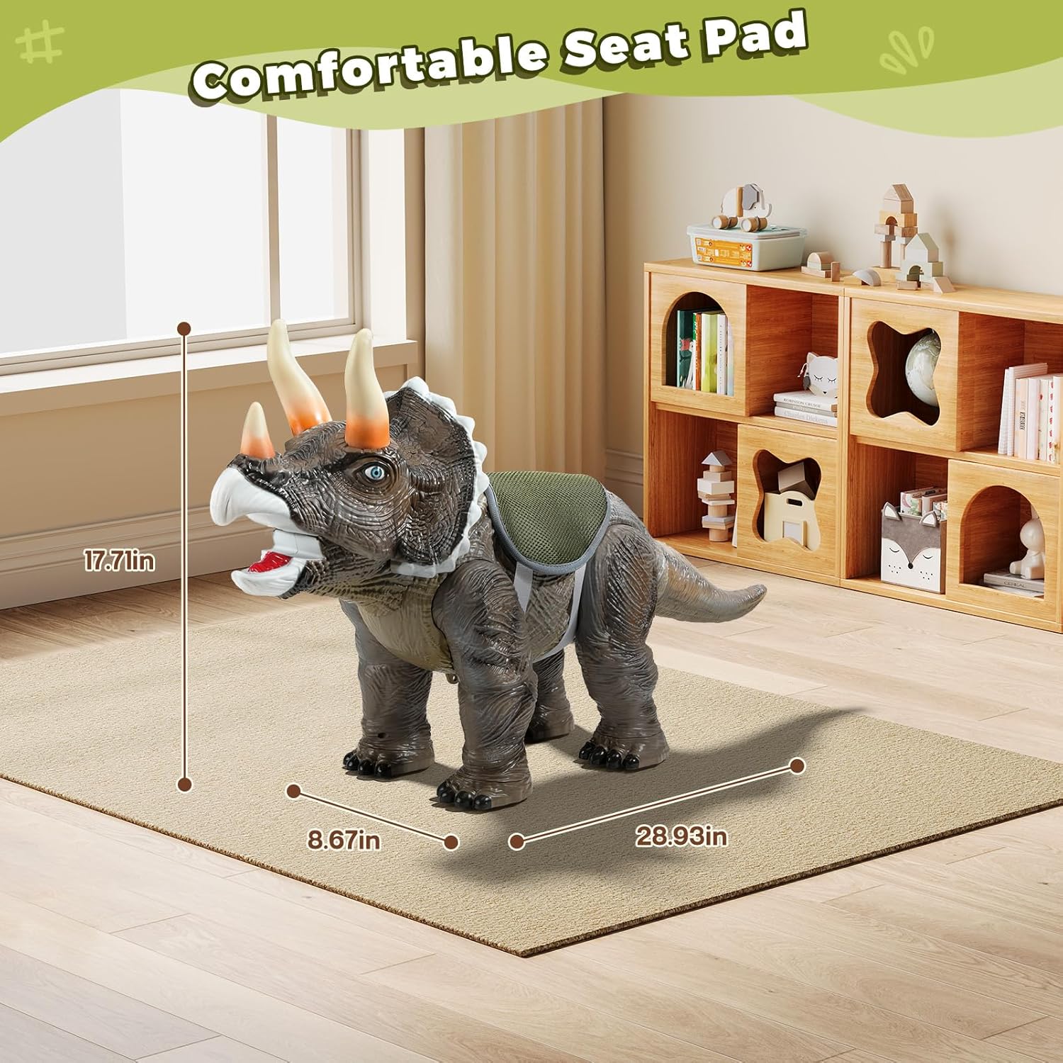 Thumbnail 1 de Twinkoo Triceratops Ride-On Push Car for Kids with Sound & Light Effects