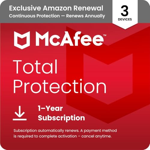 Detalle de McAfee Total Protection 2026 Antivirus for 3 Devices with Auto-Renewal